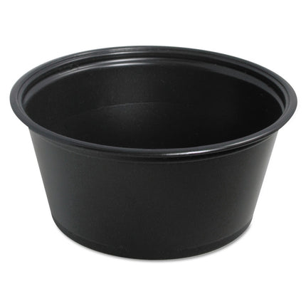 Conex Complements Portion/Medicine Cups, 3.25 oz, Plastic, Black, 125/Bag, 20 Bags/Carton