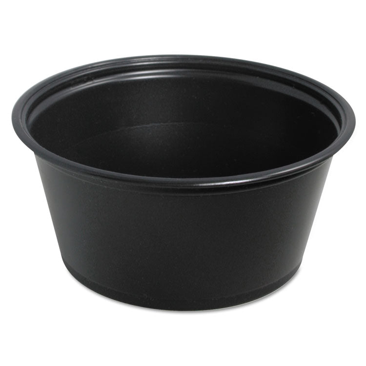 Conex Complements Portion/Medicine Cups, 3.25 oz, Plastic, Black, 125/Bag, 20 Bags/Carton