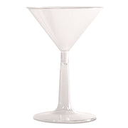 Comet Plastic Martini Glasses, Two-Piece Construction, 6 oz, Clear, 12/Pack, 8 Packs/Carton