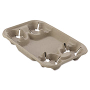 StrongHolder Molded Fiber Cup/Food Tray, 8 oz to 22 oz, Four Cups + Food Tray, Beige, 250/Carton