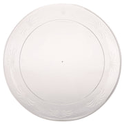 Designerware Plastic Plates, 9" dia, Clear, 10/Pack, 18 Packs/Carton