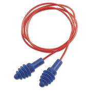 Dpas-30r Airsoft Multiple-Use Earplugs, 27nrr, Red Polycord, Blue, 100/box