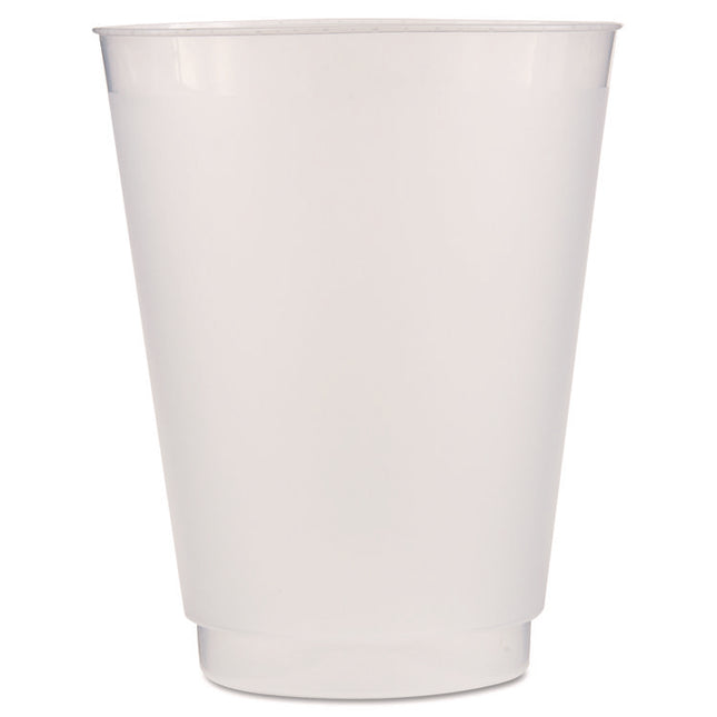 Front Flex Plastic Cups, 16 oz, Frosted, 25/Pack, 20 Packs/Carton