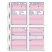 Telephone Message Book with Fax/Mobile Section, Two-Part Carbonless, 3.88 x 5.5, 4 Forms/Sheet, 200 Forms Total
