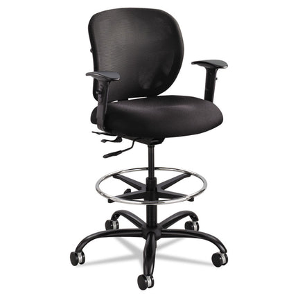 Vue Heavy-Duty Extended-Height Stool, Supports Up To 350 Lb, 23" To 32.5" Seat Height, Black Fabric