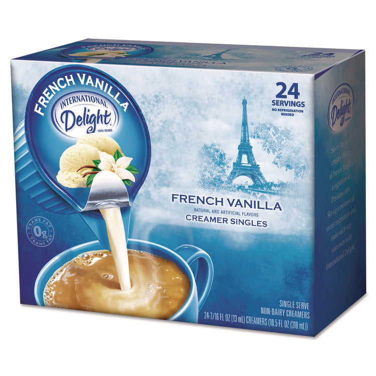 Flavored Liquid Non-Dairy Coffee Creamer, French Vanilla, 0.44 oz Mini Cups, 24/Box