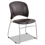 Reve Guest Chair with Sled Base, 19.75" x 23.5" x 33.5", Black Seat, Black Back, Silver Base, 2/Carton