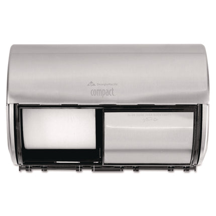 Compact Coreless Side-by-Side 2-Roll Dispenser, 10.13 x 6.75 x 7.13, Stainless Steel