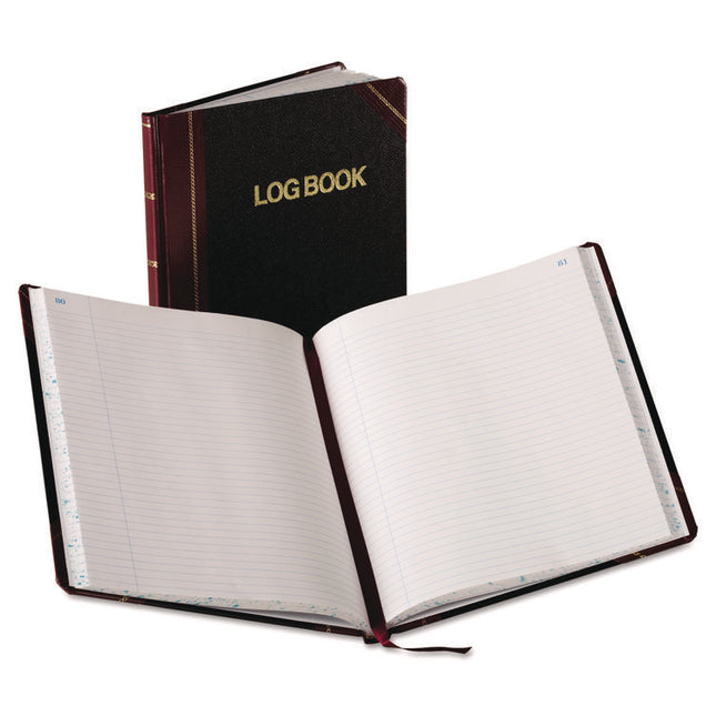 Log Book, List-Management Format with Medium/College Ruling, Black/Red Cover, (150) 10.13 x 7.78 Sheets