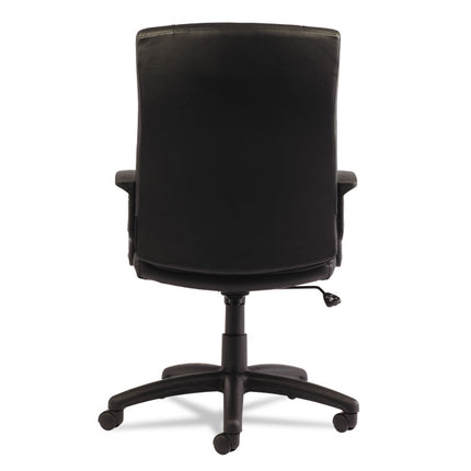 Alera Yr Series Executive High-Back Swivel/tilt Bonded Leather Chair, Supports 275 Lb, 17.71" To 21.65" Seat Height, Black
