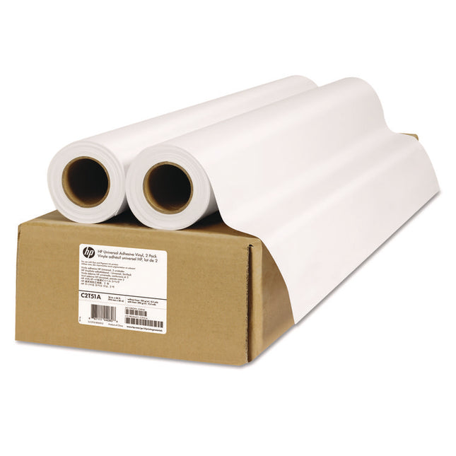 Universal Adhesive Vinyl, 2" Core, 36" X 66 Ft, Vinyl White, 2/pack