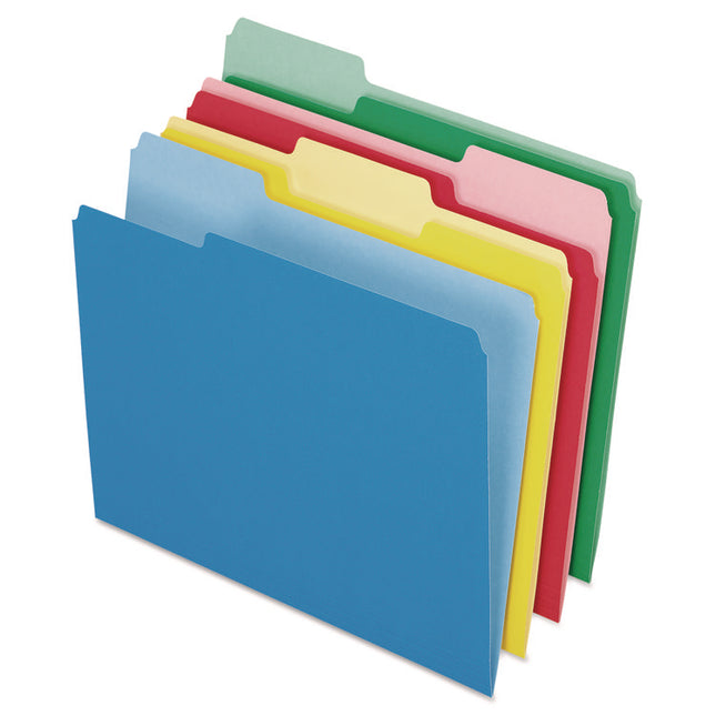 Colored File Folders, 1/3-Cut Tabs: Assorted, Letter Size, Assorted Colors, 24/Pack