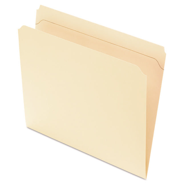 Reinforced Top File Folders, Straight Tabs, Letter Size, Manila, 100/Box