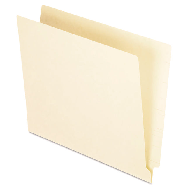 Manila End Tab Folders, 9.5" High Front, Straight 1-Ply Tabs, Letter Size, Manila, 100/Box