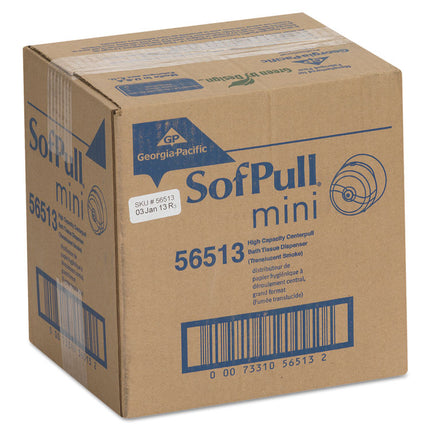 Sofpull Mini Centerpull Single-Roll Bath Tissue Dispenser, 8.75 X 7 X 9, Smoke
