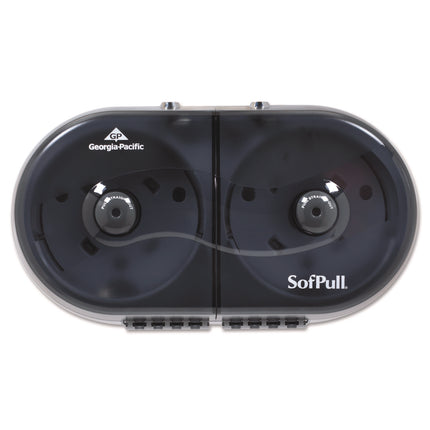 Sofpull Mini Centerpull 2-Roll Bath Tissue Dispenser, 16.38 X 7.2 X 9.3, Smoke