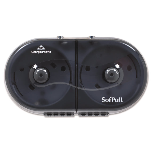 Sofpull Mini Centerpull 2-Roll Bath Tissue Dispenser, 16.38 X 7.2 X 9.3, Smoke