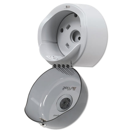 Sofpull Mini Centerpull Single-Roll Bath Tissue Dispenser, 8.75 X 7 X 9, Smoke