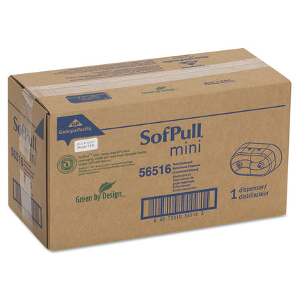 Sofpull Mini Centerpull 2-Roll Bath Tissue Dispenser, 16.38 X 7.2 X 9.3, Smoke
