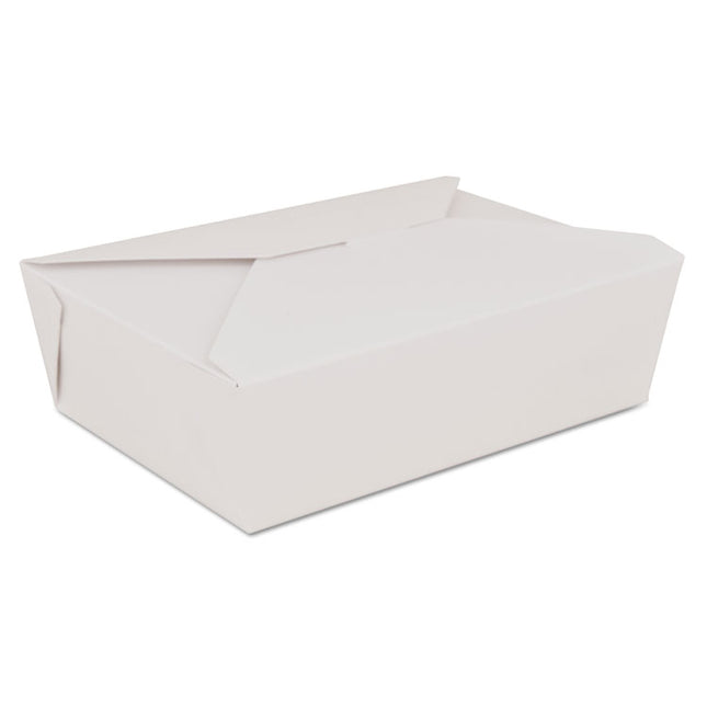 ChampPak Retro Carryout Boxes, #3, 7.75 x 5.5 x 2.5, White, Paper, 200/Carton