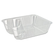 ClearPac Small Nacho Tray, 2 Compartments, 5 x 6 x 1.5, Clear, Plastic, 125/Bag, 4 Bags/Carton