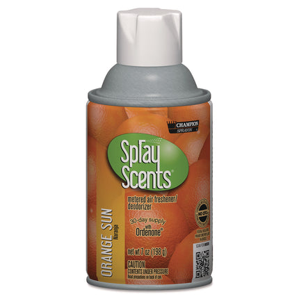 Champion Sprayon SPRAYScents Metered Air Freshener Refill, Orange Sun, 7 oz Aerosol Spray 12/Carton