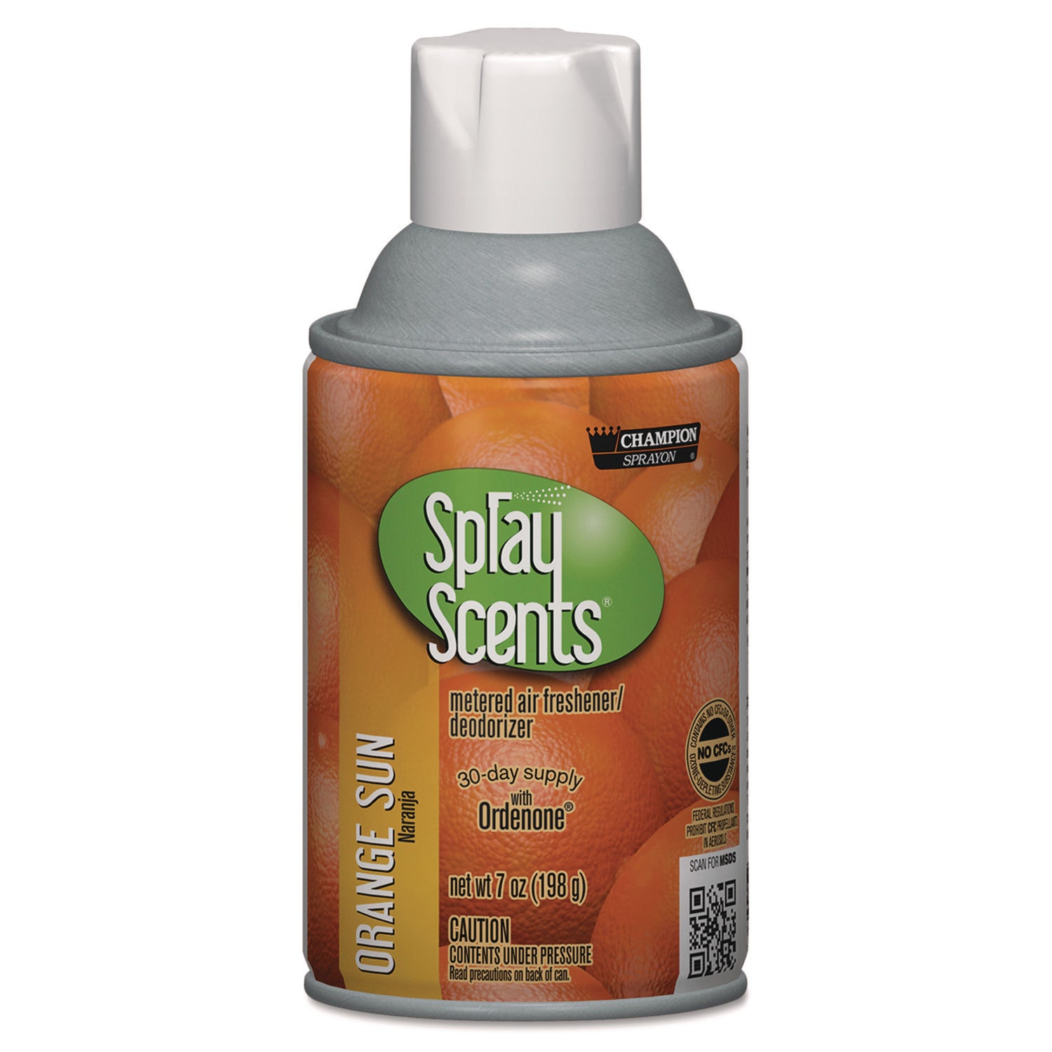 Champion Sprayon SPRAYScents Metered Air Freshener Refill, Orange Sun, 7 oz Aerosol Spray 12/Carton