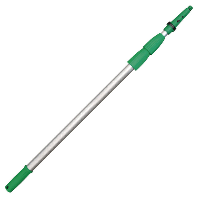 Opti-Loc Aluminum Extension Pole, 14 Ft, Three Sections, Green/silver