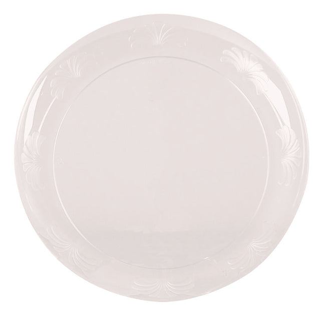 Designerware Plastic Plates, 10.25" Dia, Clear, 8/pack, 18 Packs/carton