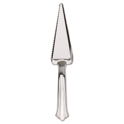 Heavyweight Plastic Cake Cutter, Silver, 40/Carton