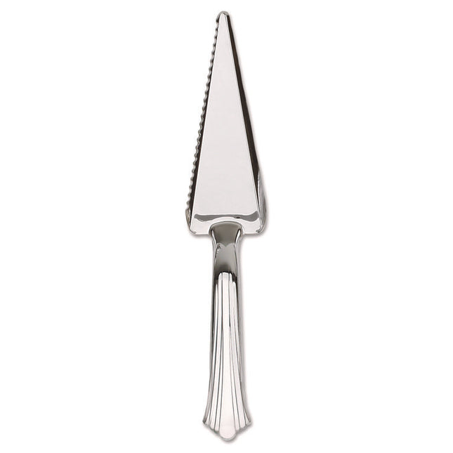 Heavyweight Plastic Cake Cutter, Silver, 40/Carton