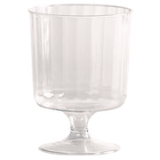 Classic Crystal Plastic Wine Glasses on Pedestals, 5 oz, Clear, 10/Pack, 24 Packs/Carton