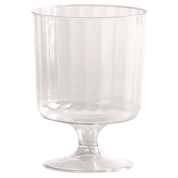 Classic Crystal Plastic Wine Glasses on Pedestals, 5 oz, Clear, 10/Pack, 24 Packs/Carton