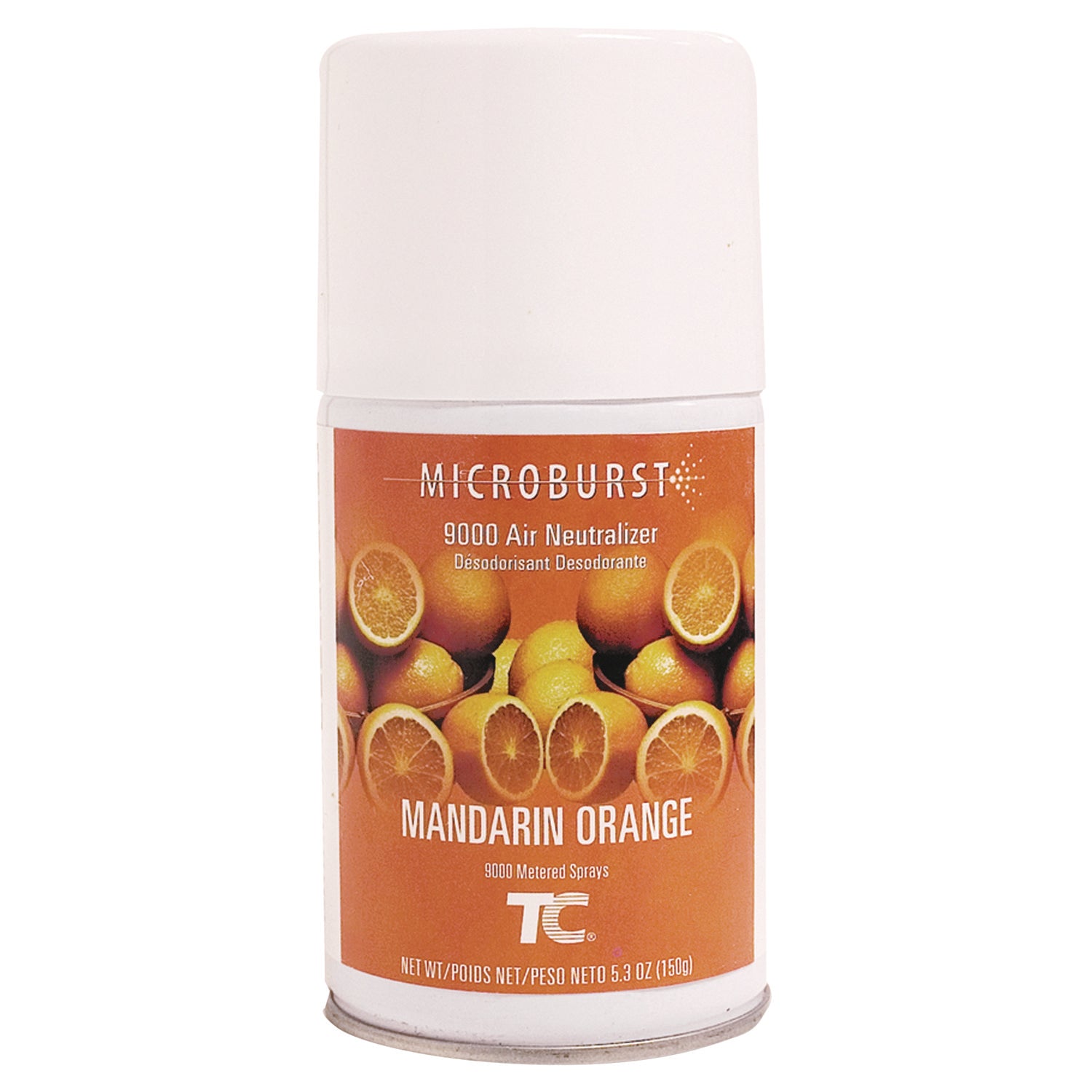 Tc Microburst 9000 Air Freshener Refill, Mandarin Orange, 5.3 Oz Aerosol Spray, 4/carton