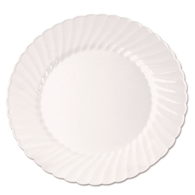Classicware Plastic Plates, 9" Dia, White, 10/pack, 18 Packs/carton