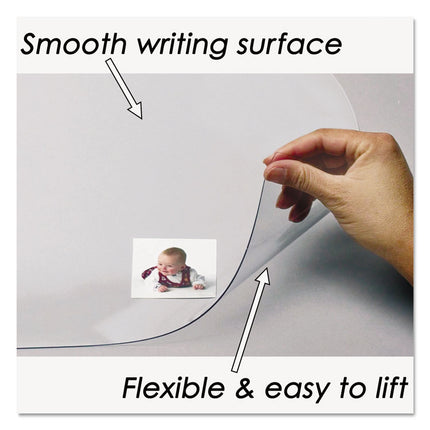 KrystalView Desk Pad with Antimicrobial Protection, Glossy Finish, 22 x 17, Clear