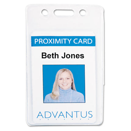 Proximity ID Badge Holders, Vertical, Clear 2.68" x 4.38" Holder, 2.38" x 3.63" Insert, 50/Pack