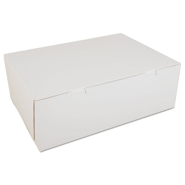 White One-Piece Non-Window Bakery Boxes, 14.5 x 10.5 x 5, White, Paper, 100/Carton