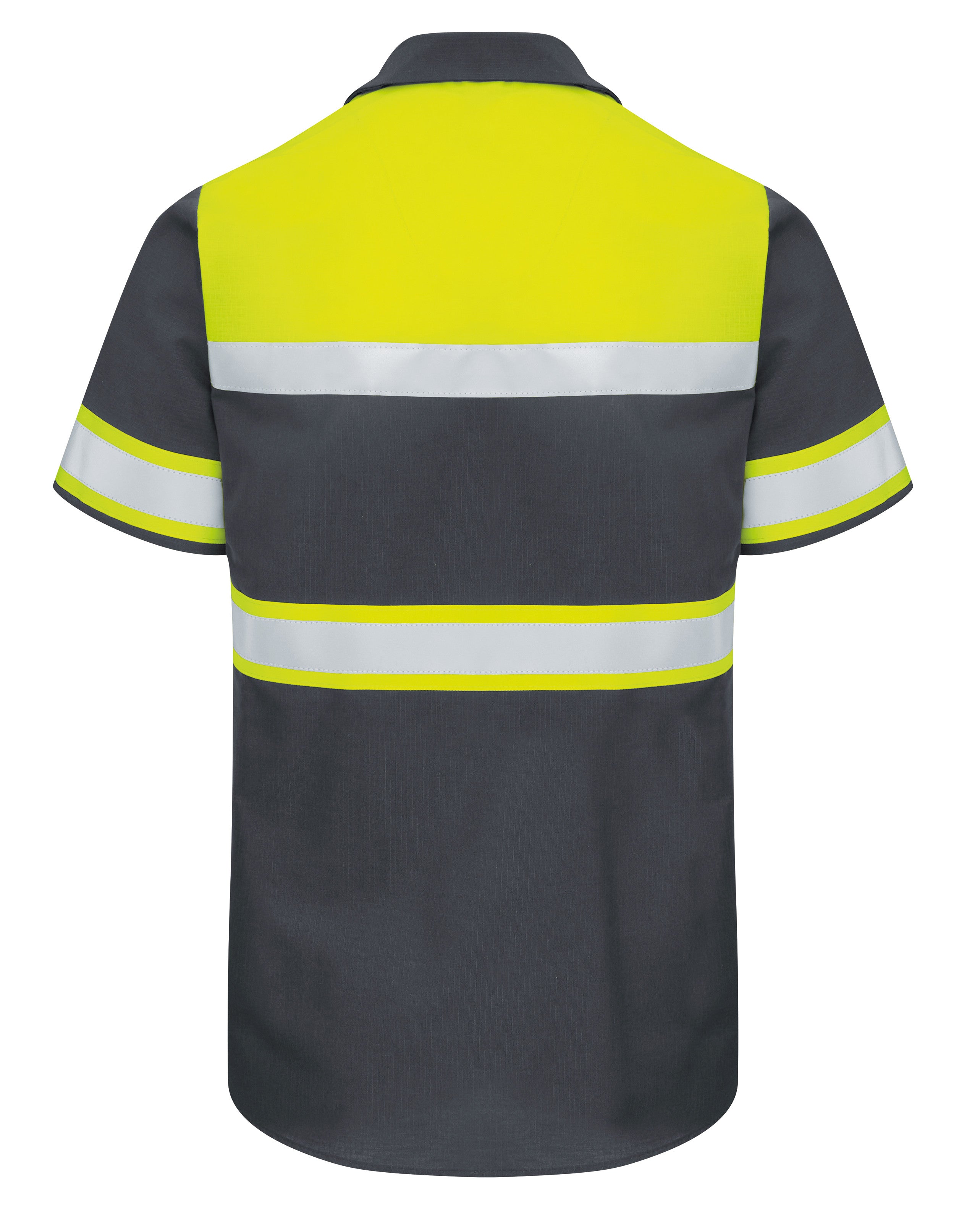 Red Kap® Men's Hi-Visibility Short Sleeve Color Block Ripstop Work Shirt - Type O, Class 1 / SY80YC