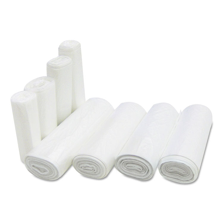 High-Density Commercial Can Liners, 7 gal, 6 mic, 20" x 22", Clear, Perforated Roll, 50 Bags/Roll, 40 Rolls/Carton