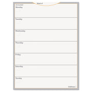 Wallmates Self-Adhesive Dry Erase Weekly Planning Surfaces, 18 X 24, White/gray/orange Sheets, Undated
