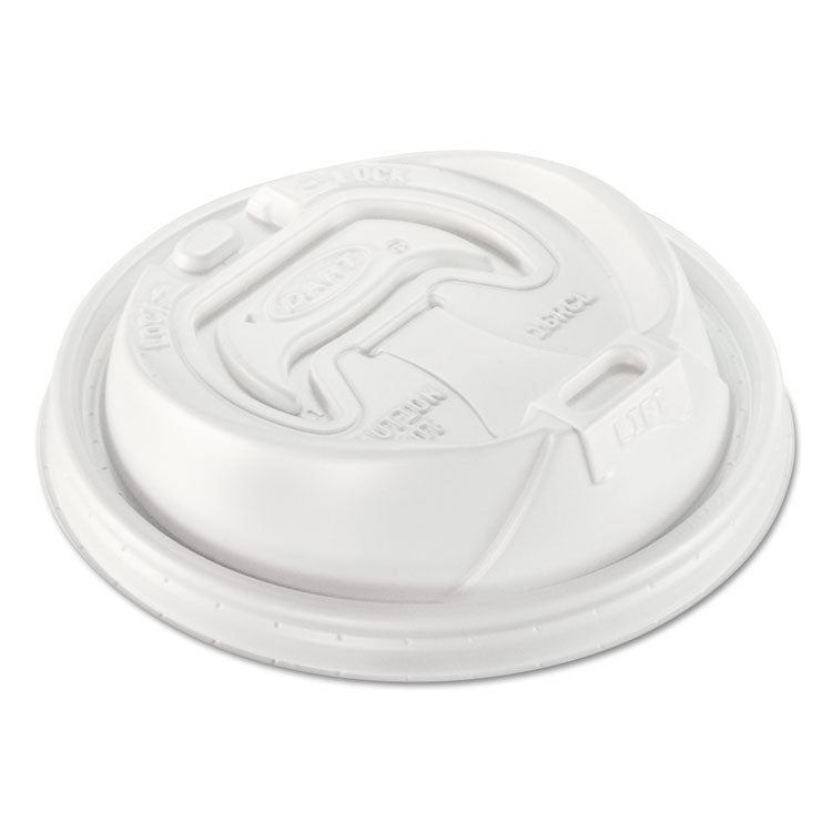 Optima Reclosable Lid, Fits 12 oz to 24 oz Hot Cups, Plastic, White, 100/Pack