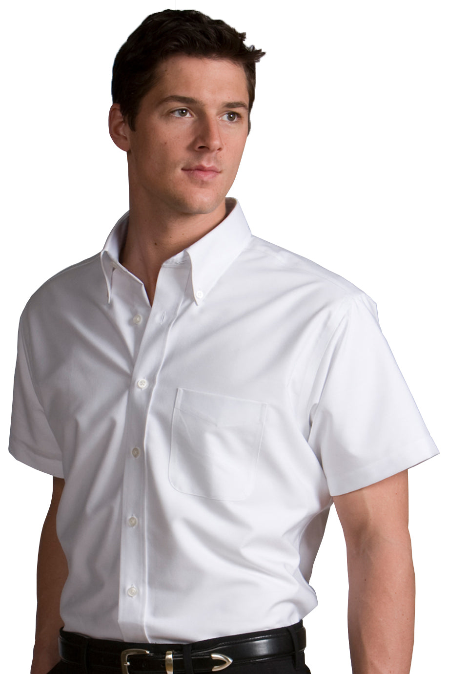 EDWARDS MENS PINPOINT OXFORD SHIRT - SHORT SLEEVE