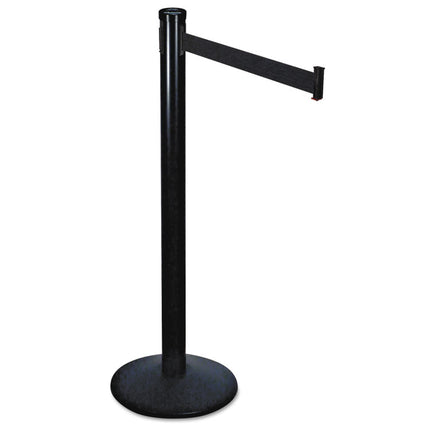 Adjusta-Tape Crowd Control Base Only, Steel, 14" Deep, Black, 2/box