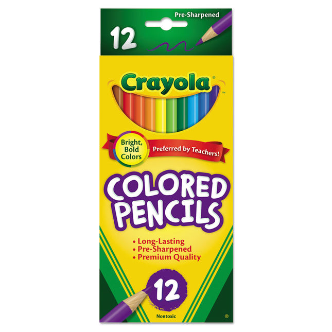 Long-Length Colored Pencil Set, 3.3 mm, 2B, Assorted Lead and Barrel Colors, Dozen
