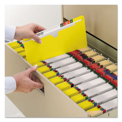 Colored File Jackets With Reinforced Double-Ply Tab, Straight Tab, Letter Size, Yellow, 100/box