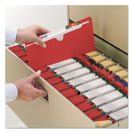 Colored File Jackets With Reinforced Double-Ply Tab, Straight Tab, Letter Size, Red, 100/box
