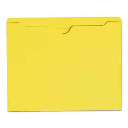 Colored File Jackets With Reinforced Double-Ply Tab, Straight Tab, Letter Size, Yellow, 100/box