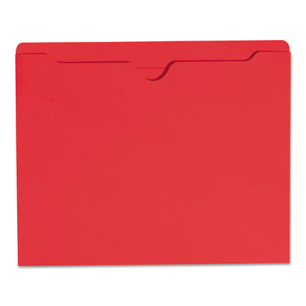 Colored File Jackets With Reinforced Double-Ply Tab, Straight Tab, Letter Size, Red, 100/box