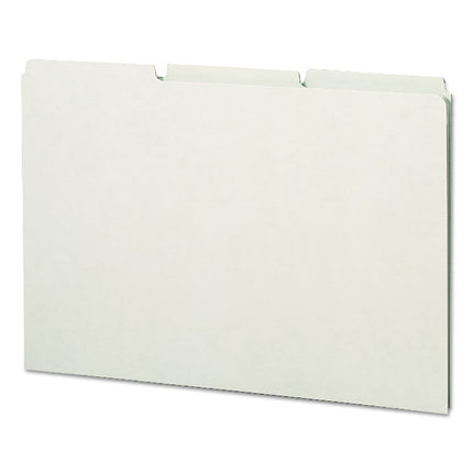 Recycled Blank Top Tab File Guides, 1/3-Cut Top Tab, Blank, 8.5 X 14, Green, 50/box